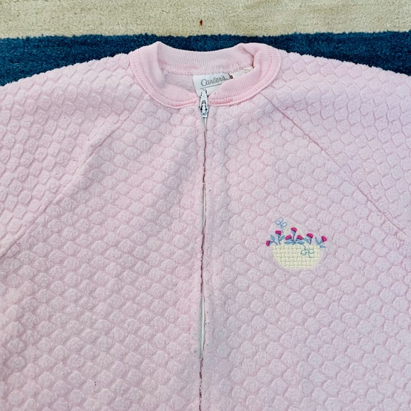 Vintage Carter’s “A Wicker Basket of Flowers” Petal Rose Pink Pajamas 🧺 🌸 - Picture 2 of 5